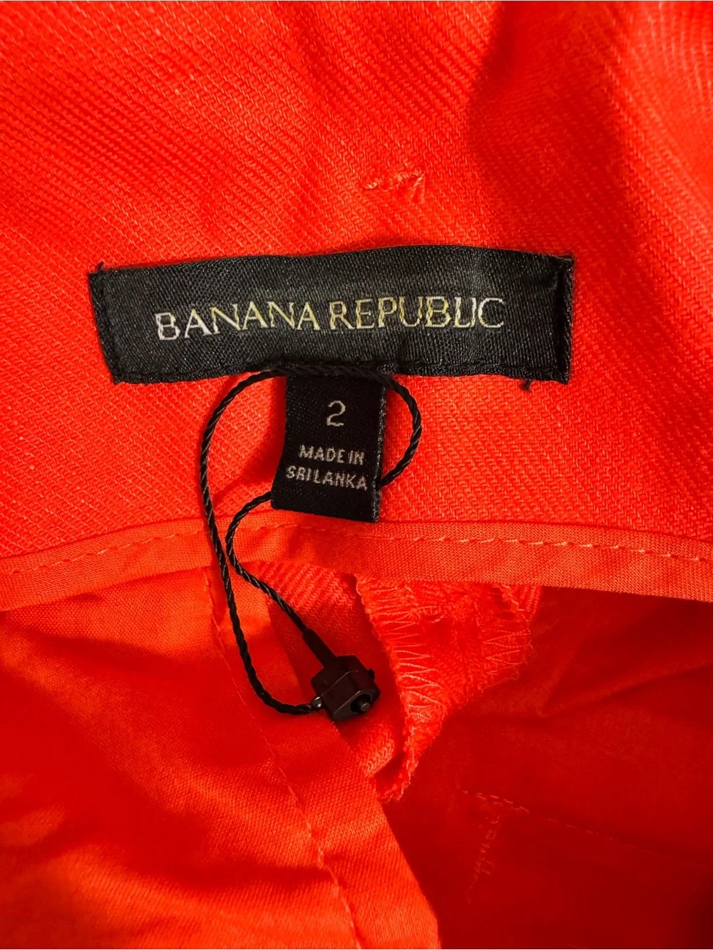 NWOT Banana Republic Coral Orange Linen Blend Paperbag Wide Leg Pants Size 2